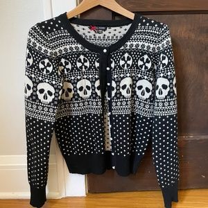 Wool and acrylic skull fair isle sweater